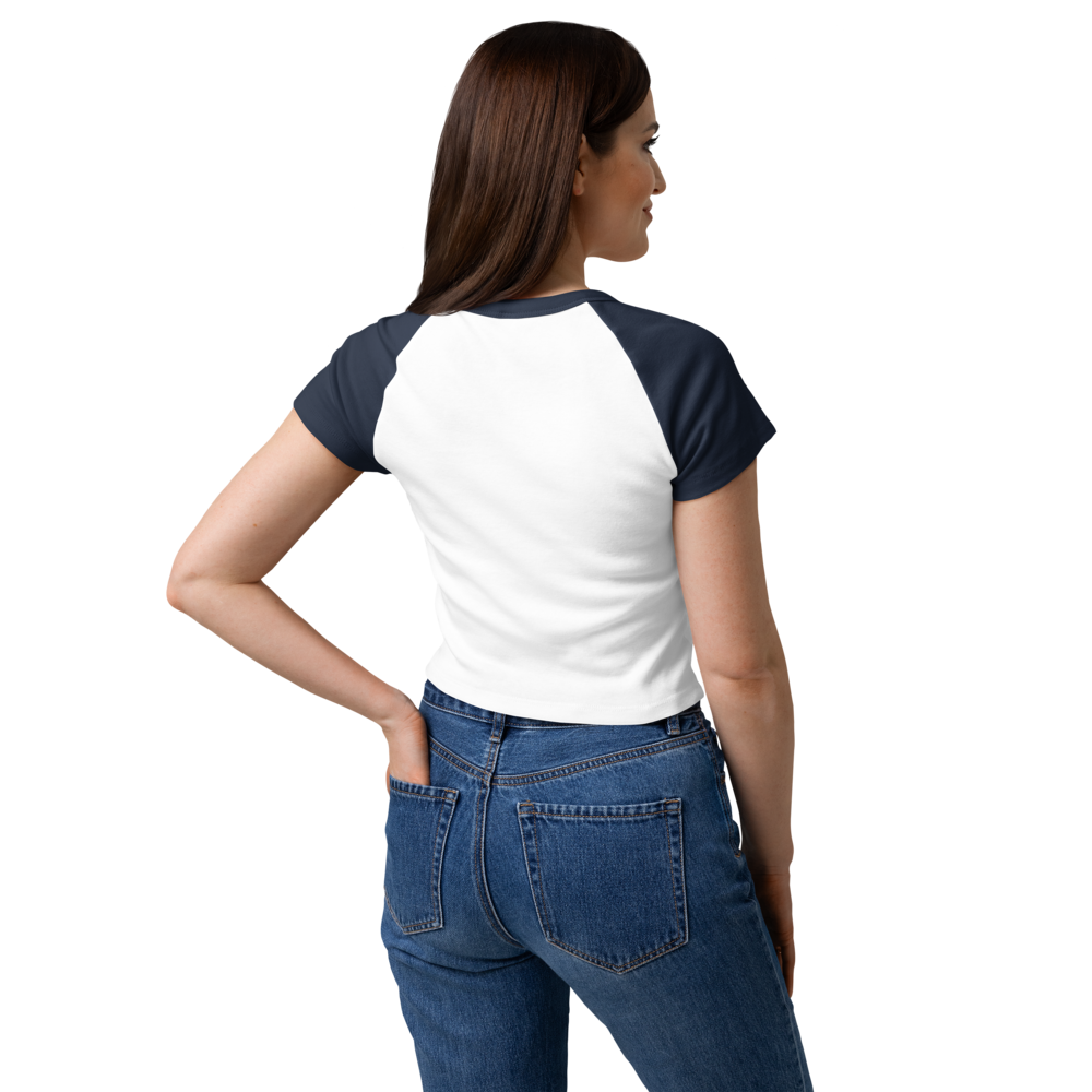 Legendary Women’s Raglan Baby Tee – Navy Blue & White